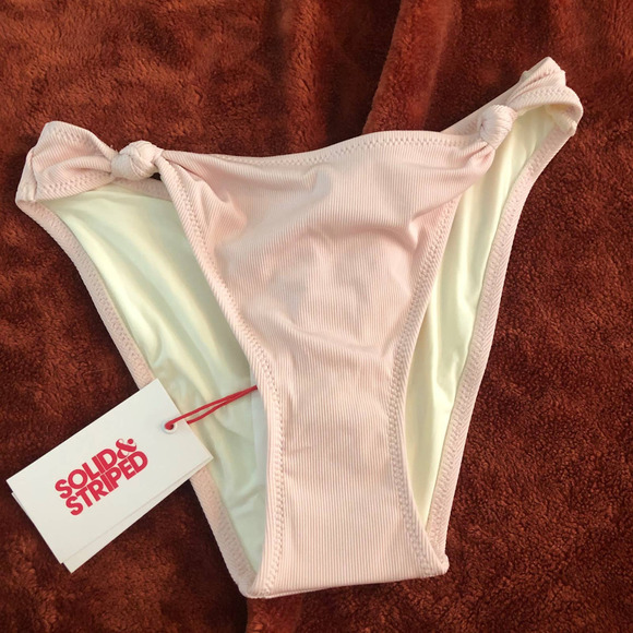 nwt solid & striped blush high leg bikini bottoms - Picture 2 of 5